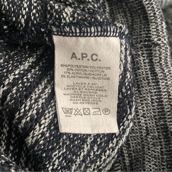 A.P.C Cotton Blend Blue Mens Sweater Size S - Picture 6 of 6